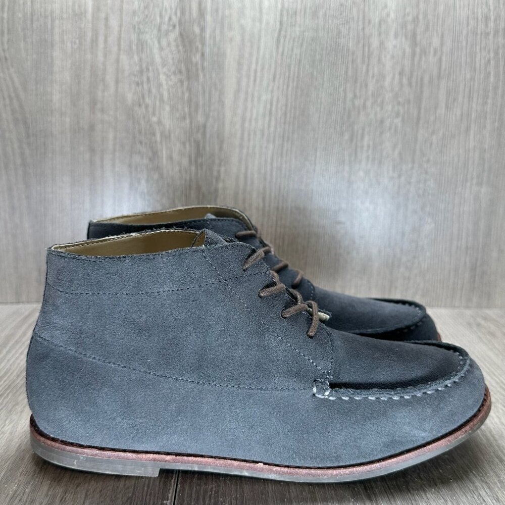 Janie and Jack Shoes Boys Sz 3 Suede Lace-Up Boots Flat Comfort 100044608 Gray